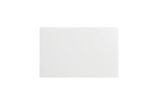 Blank white horizontal rectangle paper card with shadow for note message in transparent background