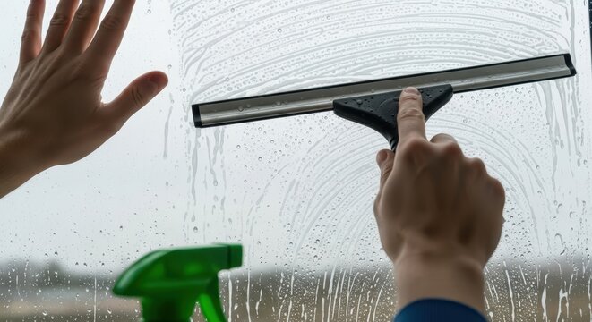 Professional conceptual photo of window cleaning with high resolution