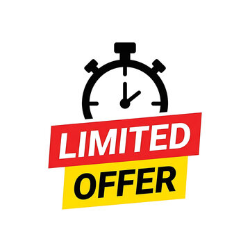 Limited offer badge with stopwatch icon