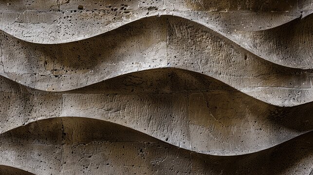 Weathered stone mortar concave wear close up