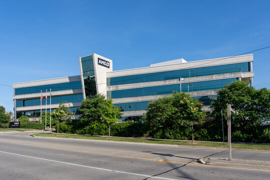 
Thornhill, Ontario, Canada - June 28, 2026: AMD Design Centre located on Commerce Valley Drive East in Thornhill, Ontario, Canada. Advanced Micro Devices, Inc. (AMD) is an American multinational semi