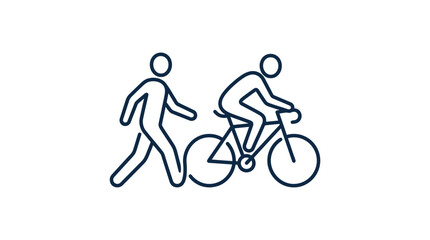 Fototapeta premium Pedestrian and Cyclist Icon