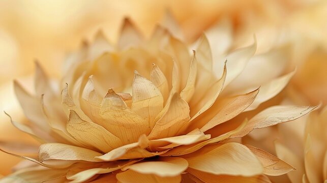 Dried strawflower papery bracts close up