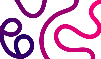 Fototapeta na wymiar Abstract magenta and purple gradient wavy lines on white background. Bold swirling strokes create a playful dynamic motion design for modern banners and creative presentations.