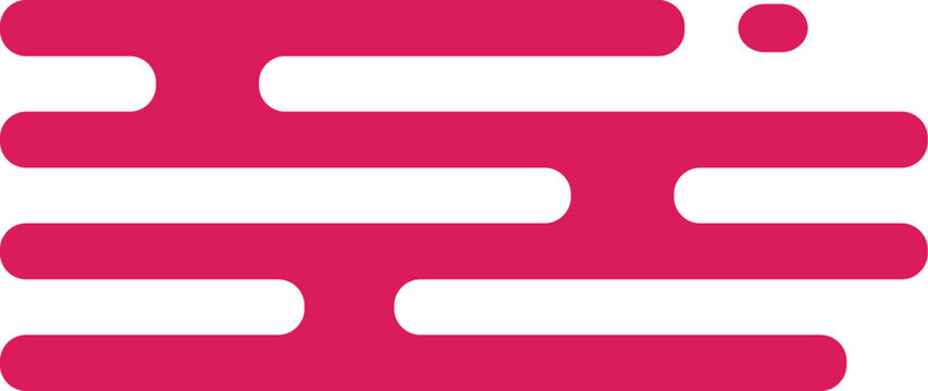 Bold pink geometric shapes with rounded ends representing smooth motion and modern abstract design style elements