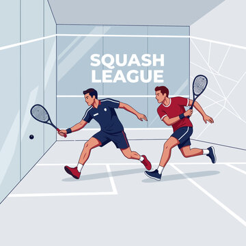 Dynamic Squash Match Displaying Athletic Action And Competition