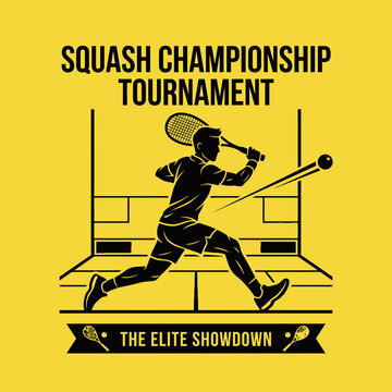 Dynamic Squash Championship Tournament Graphic And Elite Showdown Illustration