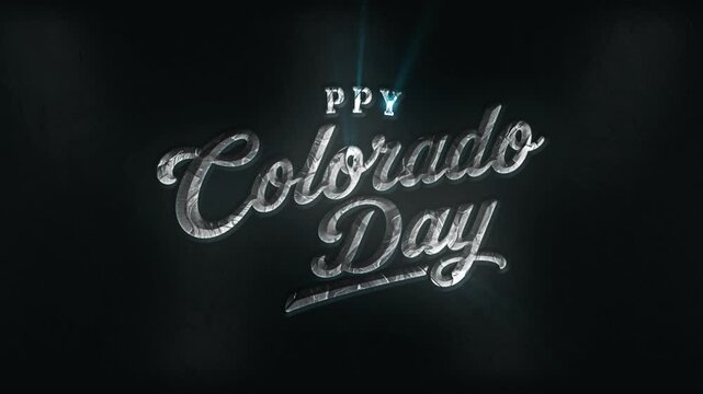 Happy Colorado Day 3D Chrome Text Animation with Cinematic Light Reveal
