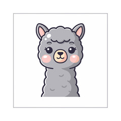 Obraz premium Cute cartoon alpaca vector illustration