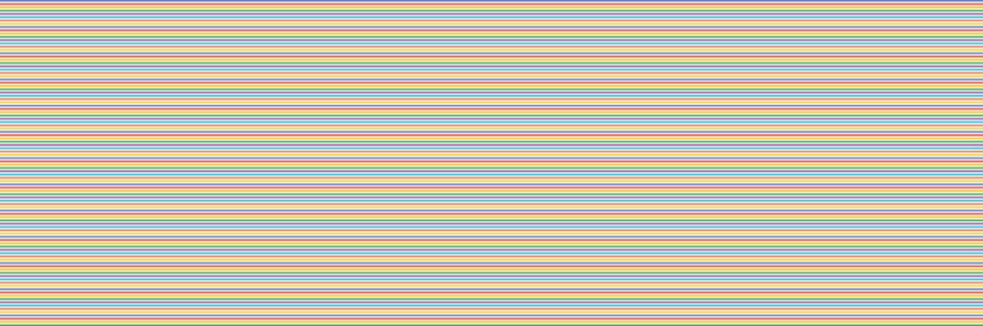 Horizontal parallel lines pattern with repeating multicolored stripes in red, orange, yellow, green, blue, and violet tones