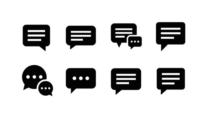 Chat Bubbles Icons Set - Communication and Messaging Symbols