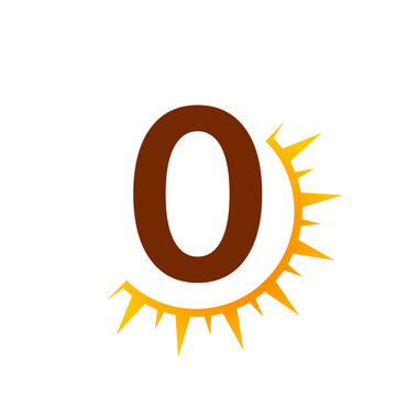 0 Number Alphabet Sun Logo