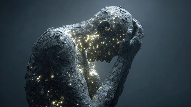 Grief sorrow despair human figure