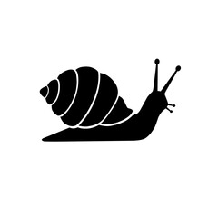 Silhouette illustration of a snail with a spiral shell  © Soepras