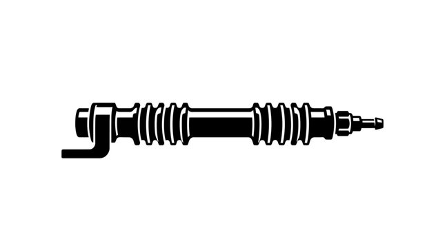 Automotive shock absorber strut suspension component illustration.