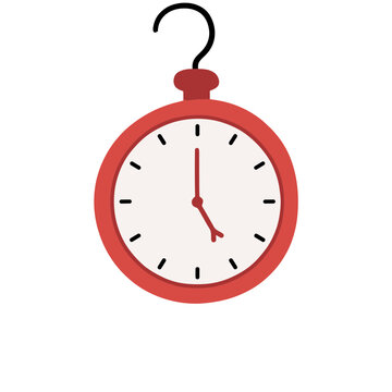 Red stopwatch icon with hook