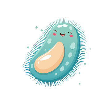Cute cartoon paramecium vector illustration