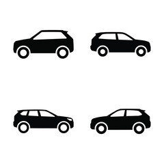 Fototapeta premium Suv and crossover vehicle icons showing different body styles for urban driving and travel.