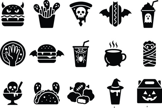 Halloween food and drink icons