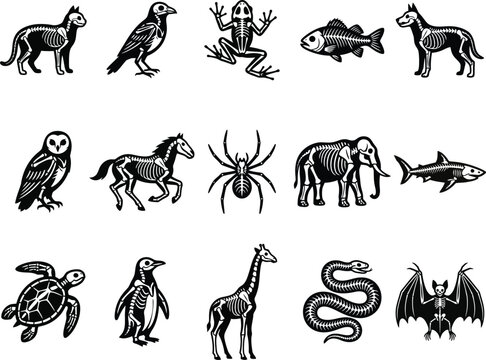 Spooky halloween animal skeletons for decorations and party themes