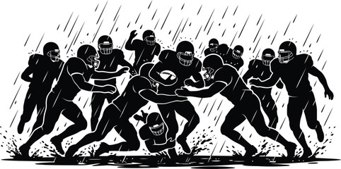 Football players competing in heavy rain © MD. SOHAN MIA