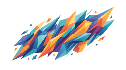 Fototapeta premium Abstract Geometric Crystal Shape with Vibrant Colorful Polygons on White Background