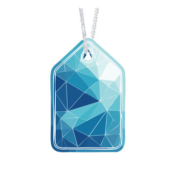 Low Poly Geometric Tag with Rope