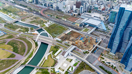 Busan city aerial view showing urban development and construction © Travel To Exist