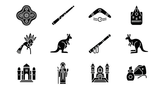 Australian Culture Icons: Kangaroo, Boomerang, Didgeridoo, Aboriginal Art, and Landmarks