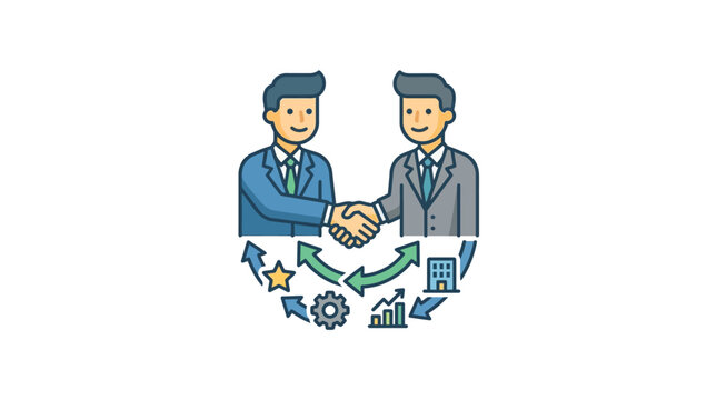 Two businessmen shaking hands together.