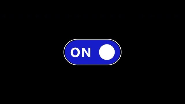 Animated Toggle Switch Button Turning On with Alpha Channel.