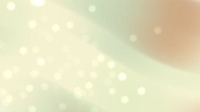 Glowing Particles Gently Floating Across a Soft Cream and Green Abstract Gradient Background Creating a Dreamy Bokeh Loop