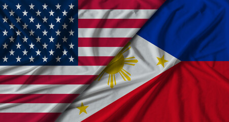 Obraz premium Diplomatic relations between the United States and the Philippines. Bilateral relations between Philippines and the United States