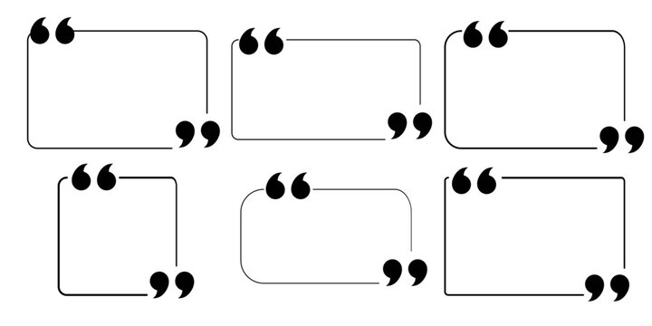 Set of six quote box frames