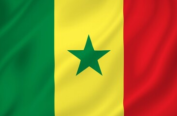 Naklejka premium senegal-waving-national-flag