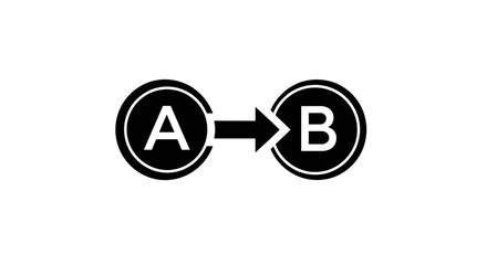 Black and white arrow diagram symbol. © Canah