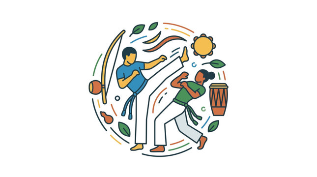 Capoeira Dance Fighters Kick Fighting Martial Art Brazil Culture