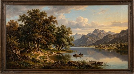Obraz premium sunset over the lake