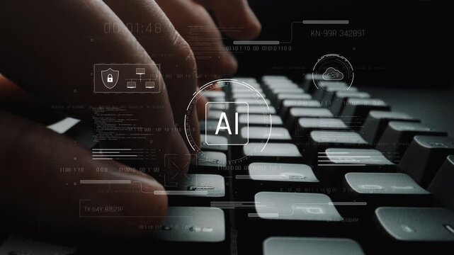 AI interface showing how artificial intelligence powers systems. AI Artificial intelligence transforms data, enables automation, and AI artificial intelligence drives innovation. Marrow
