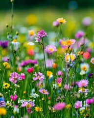 Obraz premium Meadow filled with wildflower