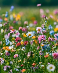 Obraz premium Meadow filled with wildflower