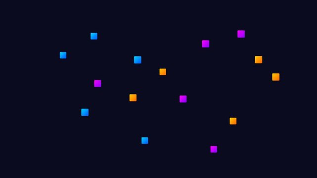 Animated motion background featuring floating colorful gradient squares