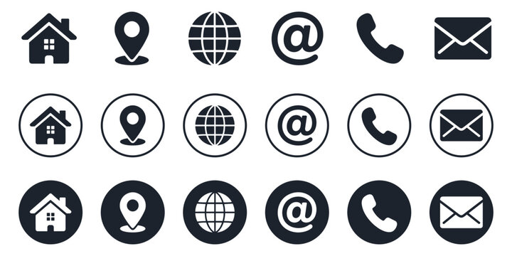 Web icon set. Website set icon vector. for computer and mobile. Containing home, location, website, email, phone, address, contact information and more