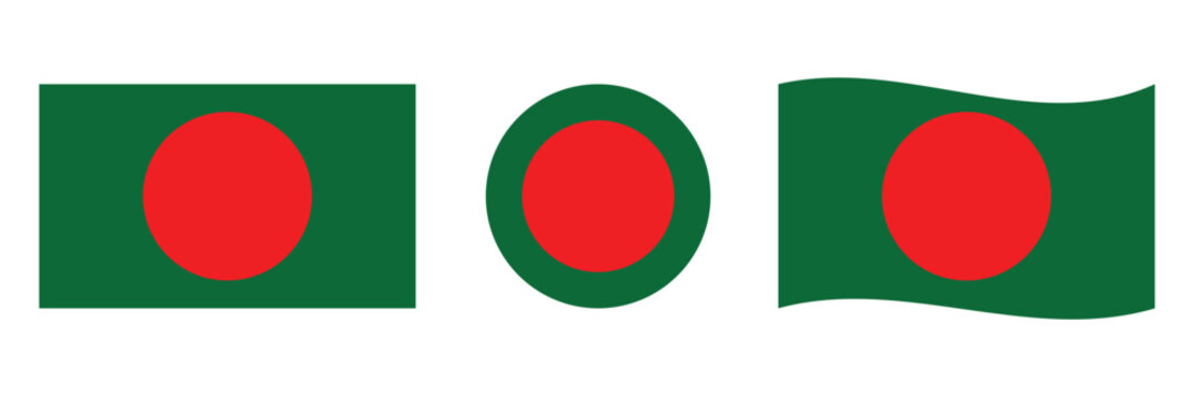 Bangladesh Flag Icon Vector National Flag Symbol Isolated Flat Design for Independence, Travel 
and Cultural Illustration