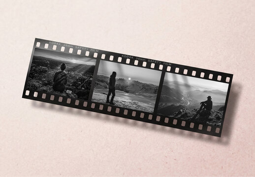 Retro Camera Film Strip Mockup