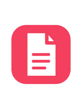 Document flat icon rounded button - modern minimal vector symbol for web and mobile app interface, isolated on transparent background