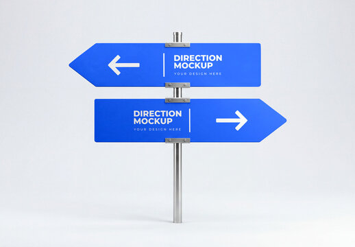 Directional Street Sign Mockup PSD