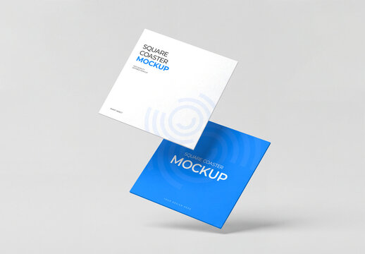 Square Coaster Mockup