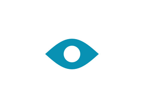 Eye flat icon - modern minimal vector symbol for web and mobile app interface, isolated on transparent background