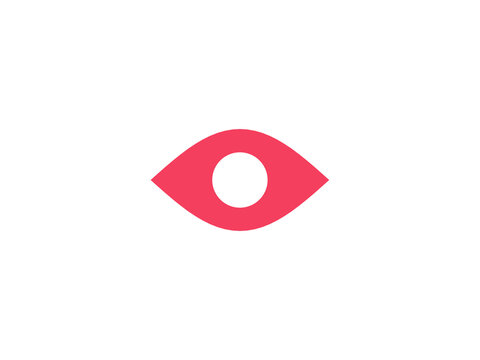Eye flat icon - modern minimal vector symbol for web and mobile app interface, isolated on transparent background